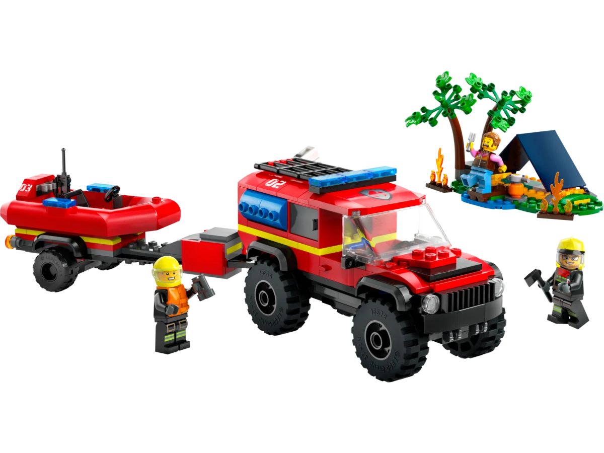 LEGO 60412 4×4 Fire Engine with Rescue Boat