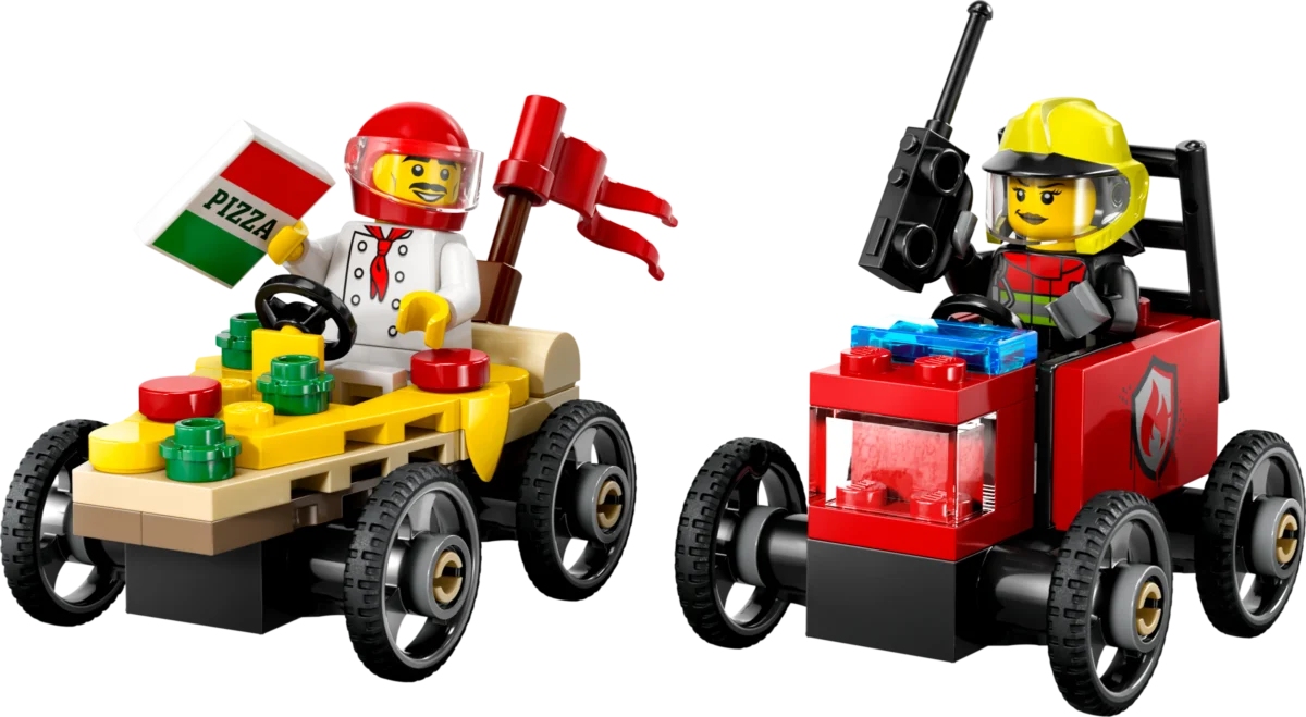 LEGO 60458 Pizza vs. Fire Truck Race Car Pack
