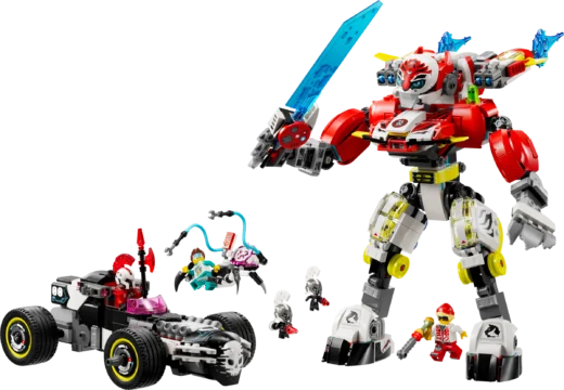 LEGO 71497 Cooper's Tiger Mech & Zero's Hot Rod Car