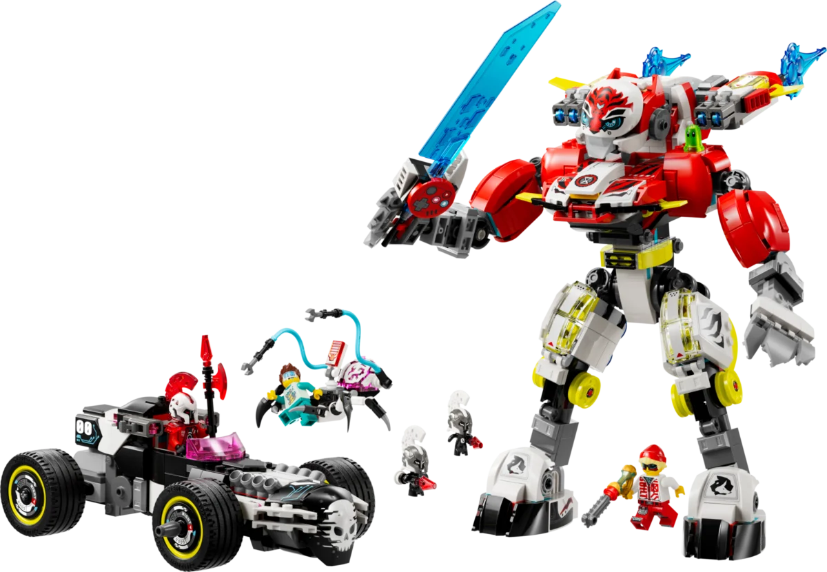 LEGO 71497 Cooper’s Tiger Mech & Zero’s Hot Rod Car