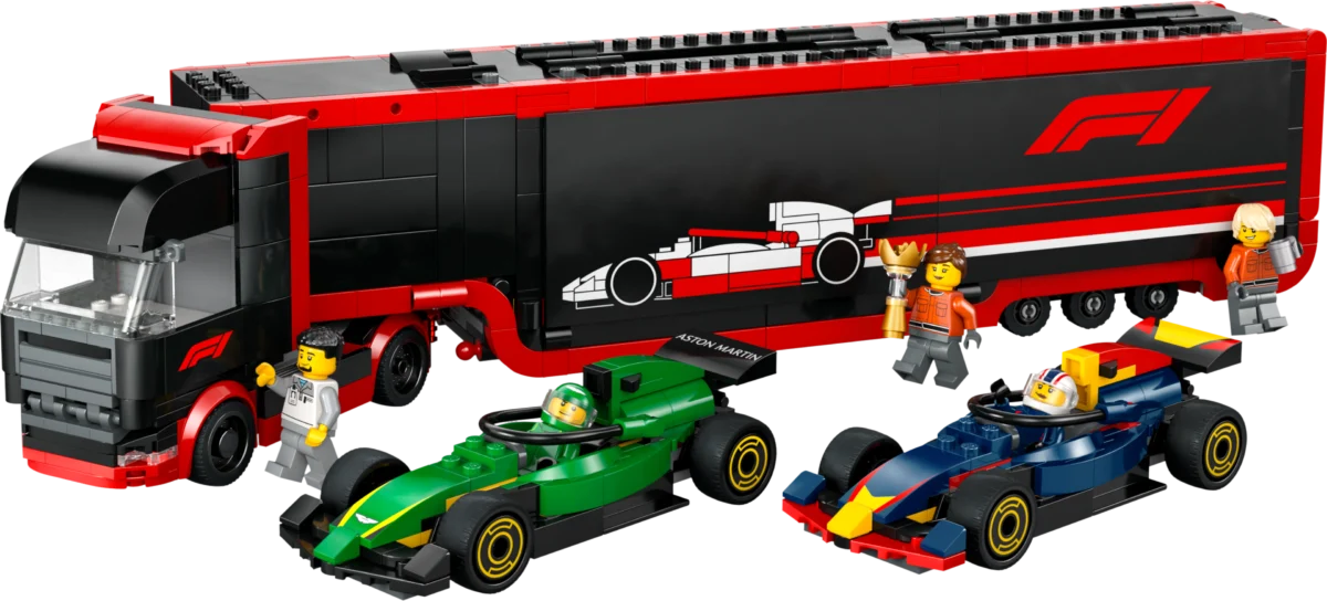LEGO 60445 F1 Truck with RB20 & AMR24 F1 Cars