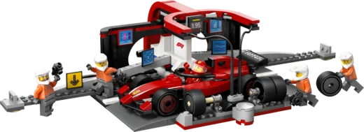 LEGO 60443 F1 Pit Stop & Pit Crew with Ferrari Car