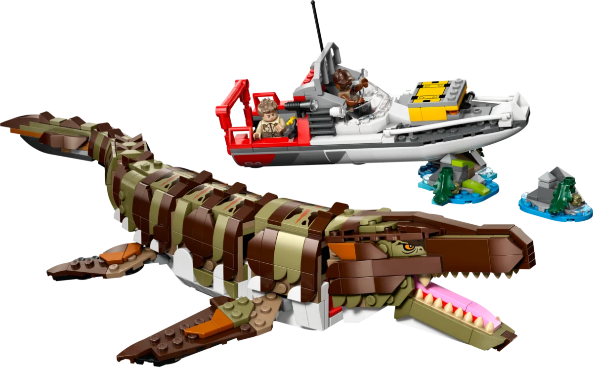 LEGO 76974 Brick-Built Mosasaurus Boat Mission